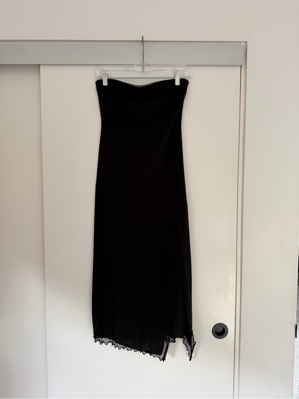 Strapless Black Midi Dress